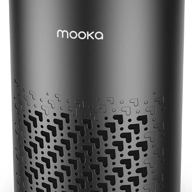 Air Purifiers for Bedroom Home, MOOKA HEPA Air Purifier for Home Pets with Fragrance Sponge for Smoke Dust Pollen Dander Odor, Small Air Purifier with Sleep Mode Night Light Timer, KJ067L, Black
