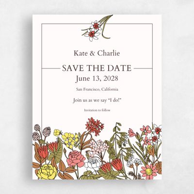 White Magnet Wedding Save the Date - Smith and Mills Border