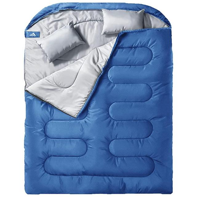 MEREZA Sleeping Bag for Adults Mens Kids with Pillow, XL Sleeping Bag for All Season Camping Hiking Backpacking 1 & Double 2 Person Sleeping Bags for Cold Weather & Warm