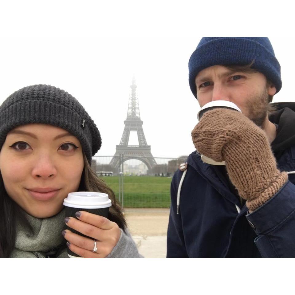 February 2017: In Paris, where Roger proposed the night before.