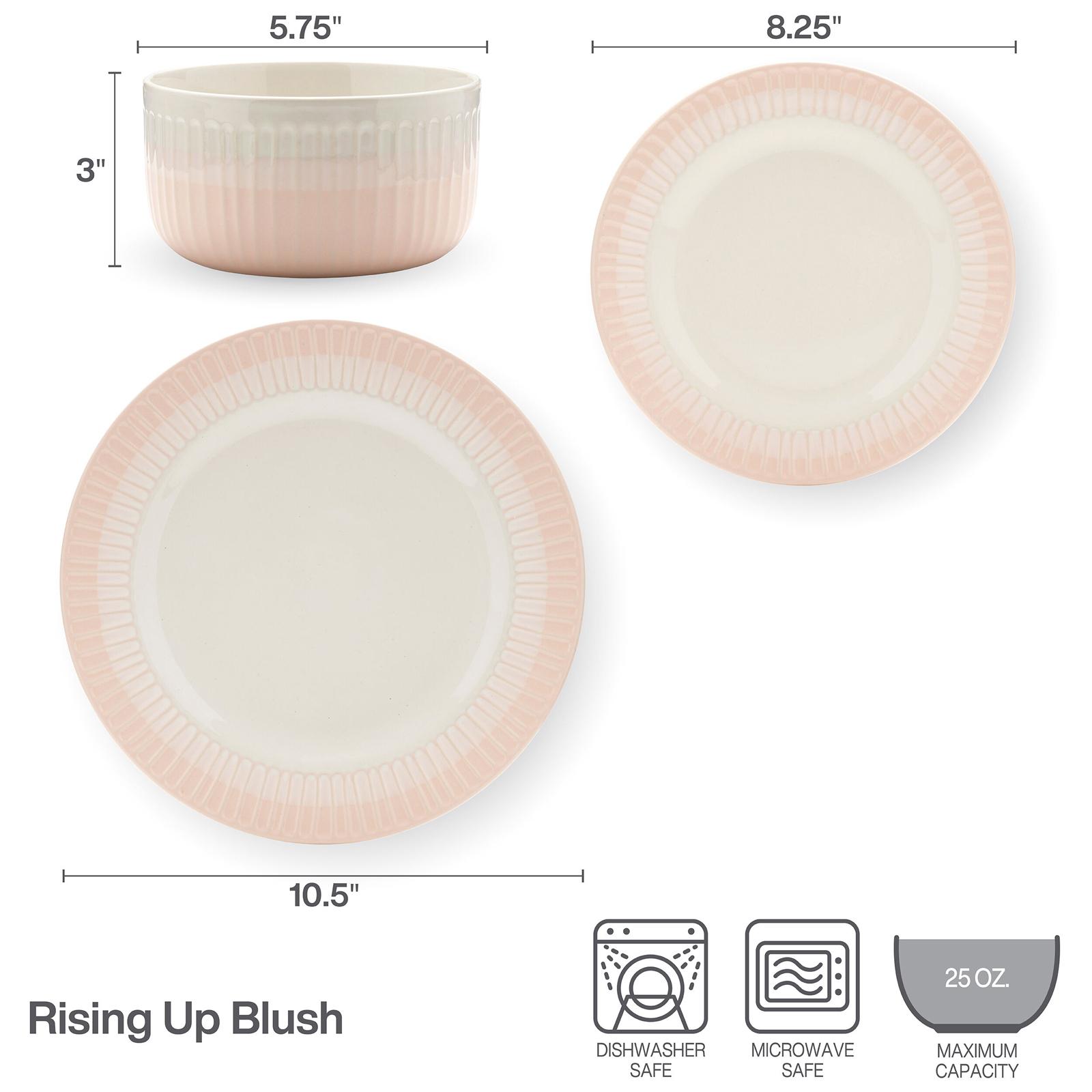 Darbie Angell Rising Up Blush 12 Piece Dinnerware Set, Service for 4 - Thumbnail 2