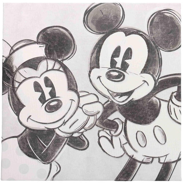 Disney Mickey Mouse and Minnie Mouse Vintage Gallery Wrapped Canvas Wall Decor - Large Mickey Mouse Painting for Home