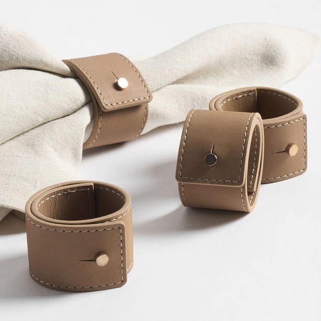 Leather Napkin Rings - Set of 4