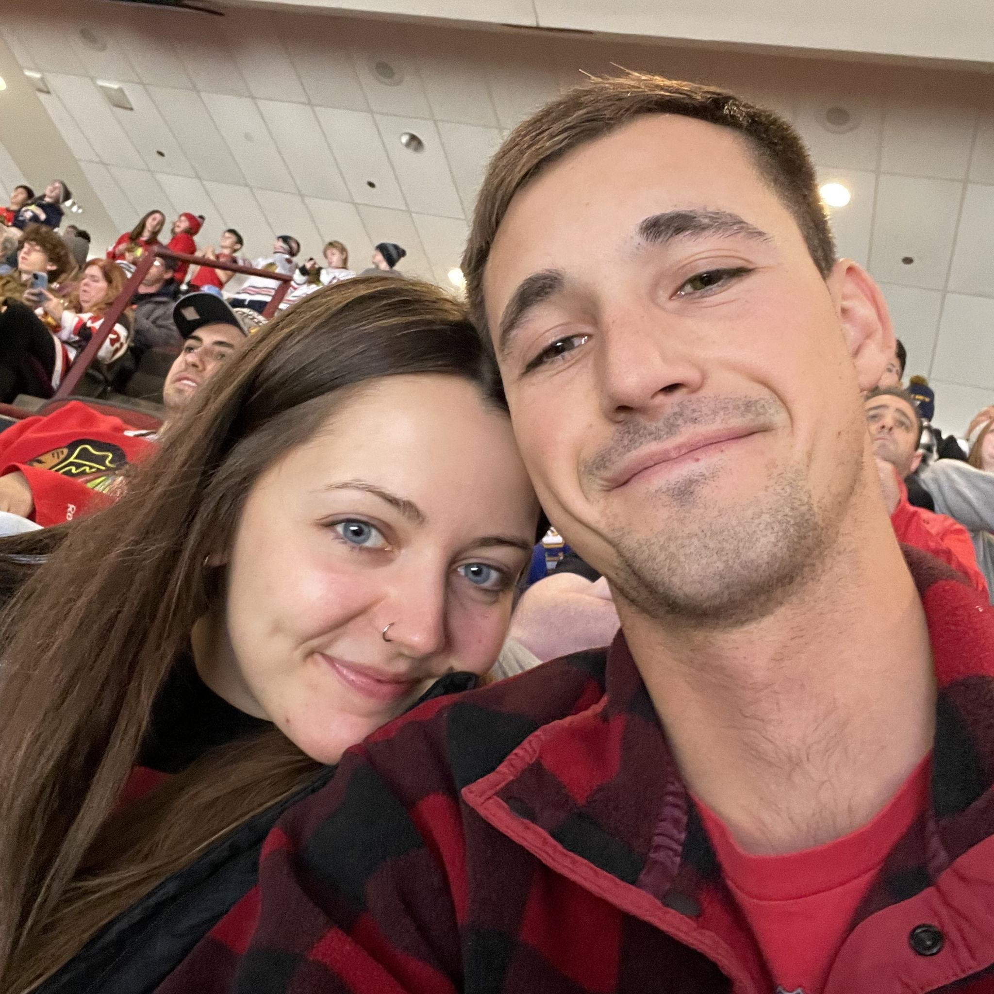 A Blackhawks hockey game in Chicago