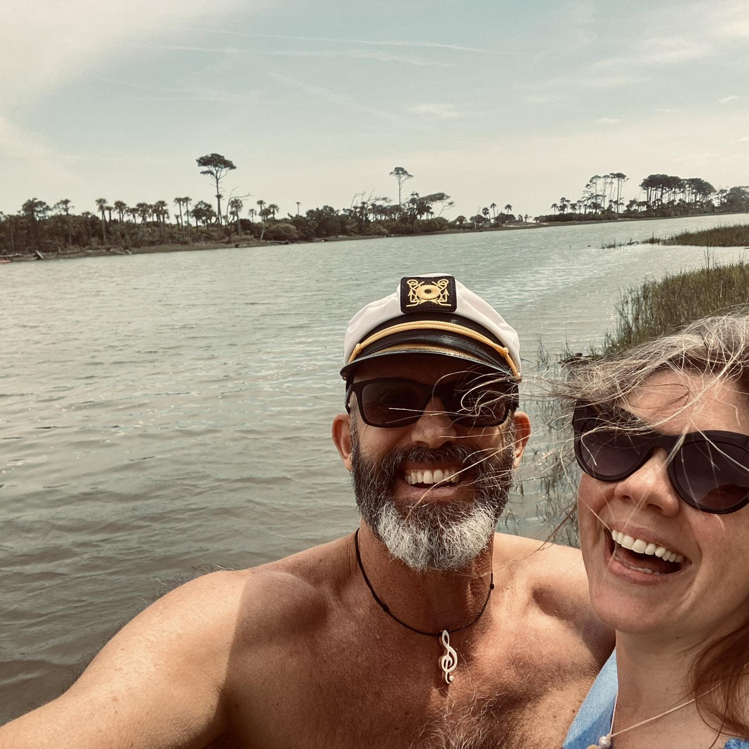 Windblown and happy in Beaufort, South Carolina, 2024!