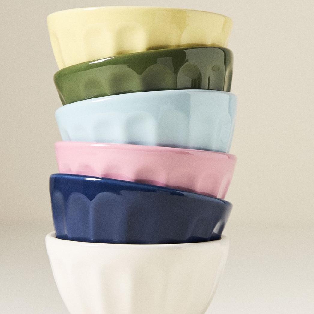 The Latte Stoneware Nut Bowls, Assorted Set of 6: Amelie Edition, Color: Assorted Spring