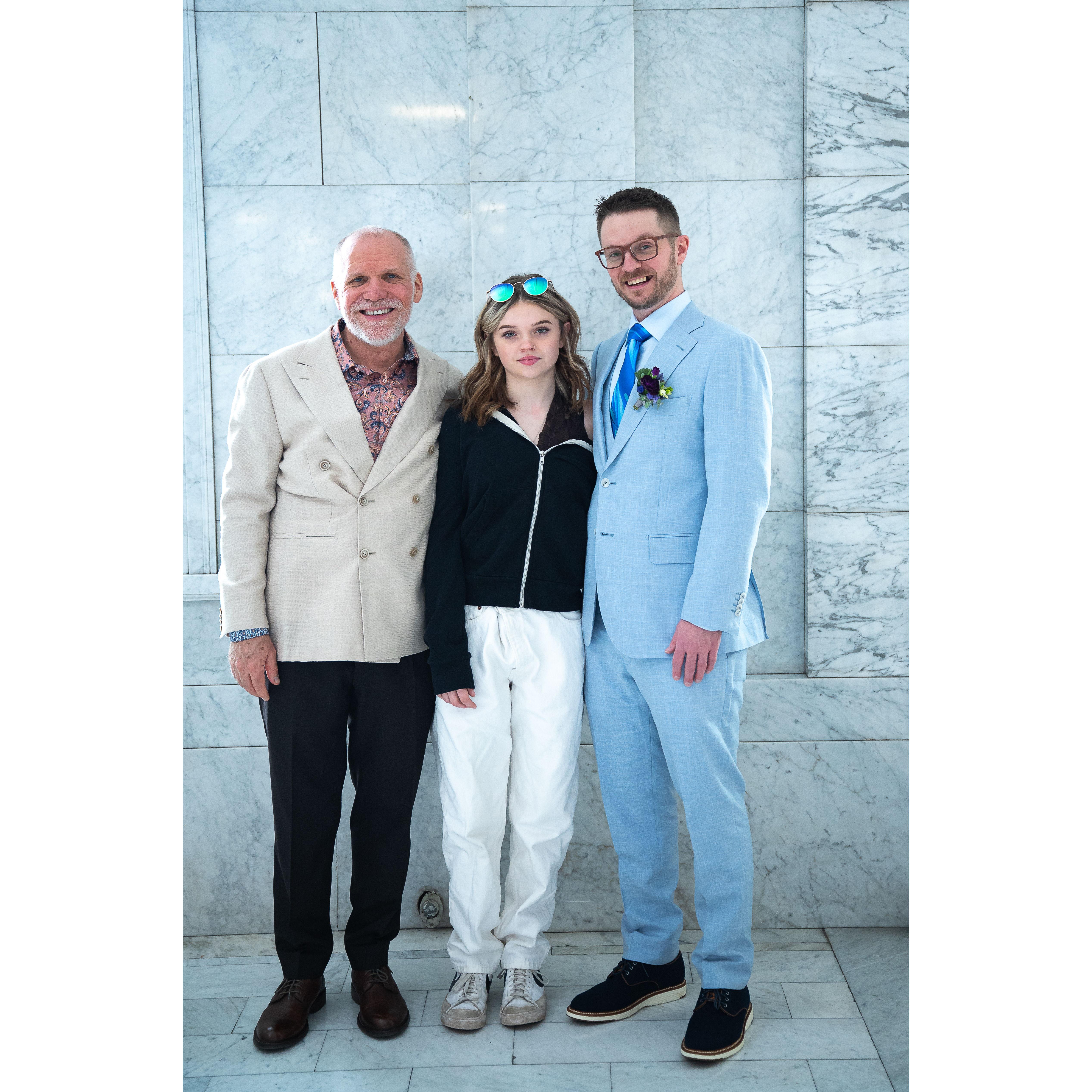 Nick, his daughter Estella and his dad Marty