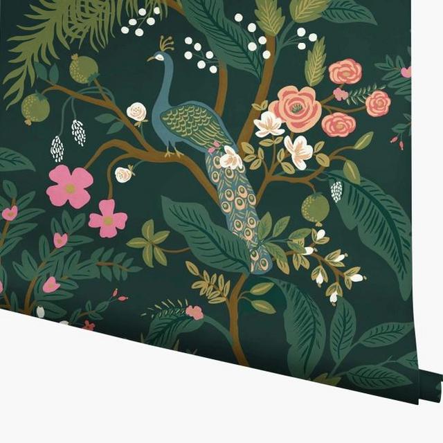 Rifle Paper company wallpaper - Peacock Emerald