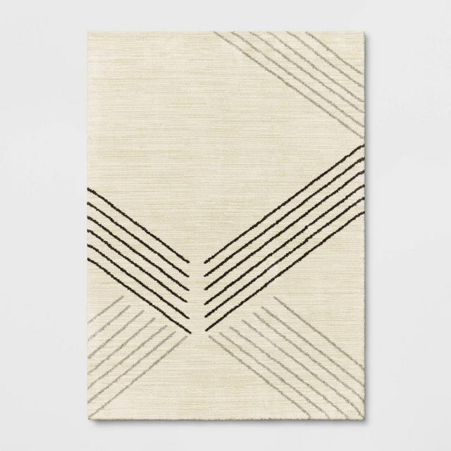 5'x7' Soria Line Geo Area Rug Cream - Project 62™