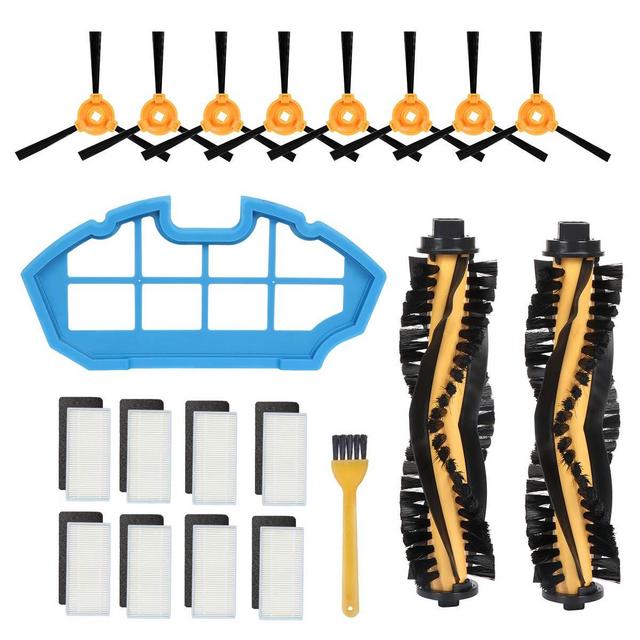 Wigbow Accessory Kit for DEEBOT N79S & N79 Robotic Vacuum Cleaner - 2 Main Brush +1 Filter+ 8 Filters + 8 Side Brushes