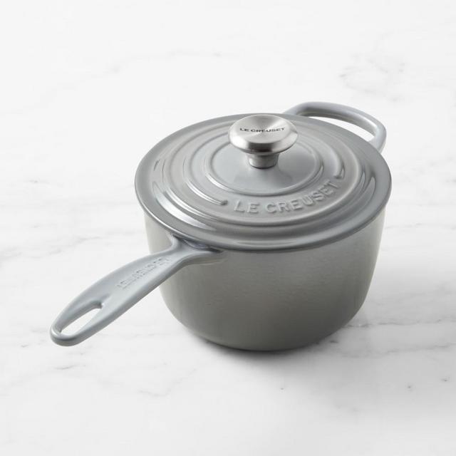 Le Creuset Signature Enameled Cast Iron Saucepan, 1 3/4-Qt., French Grey