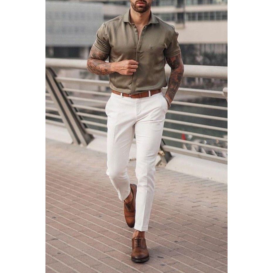 It is going to be hot, so nice short sleeve men tops will be okay.