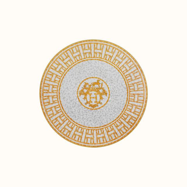 Mosaique au 24 gold dessert plate