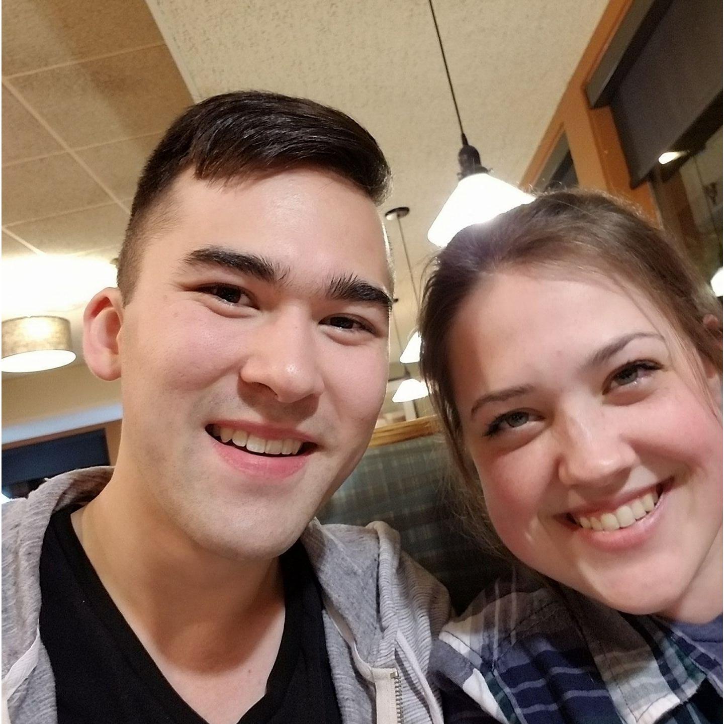 The first photo we ever took together. 6 A.M. at Perkins on our first official date.