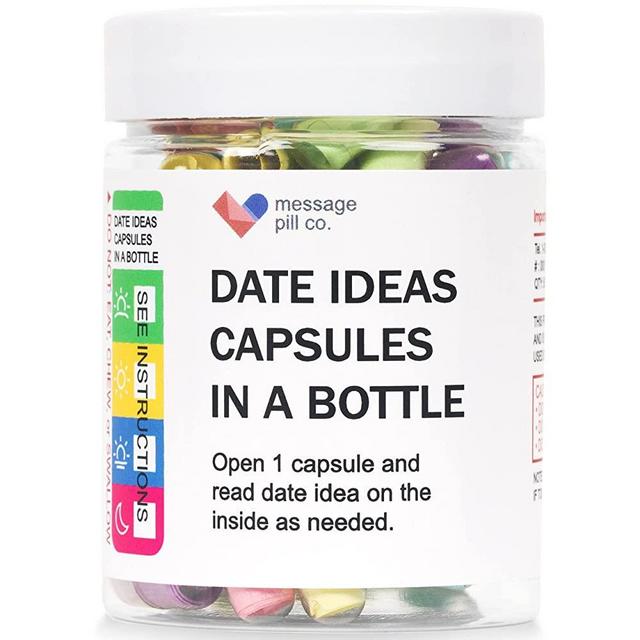 Date Ideas Capsules in a Bottle (50pcs) - Bridal Shower Gift and Registry Wedding Gifts. Anniversary, Dating, Newlyweds or Long Time Married Couples Gifts