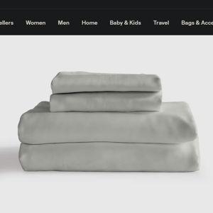 Bamboo Sheet Set in Eucalyptus, King, with Flat Sheet