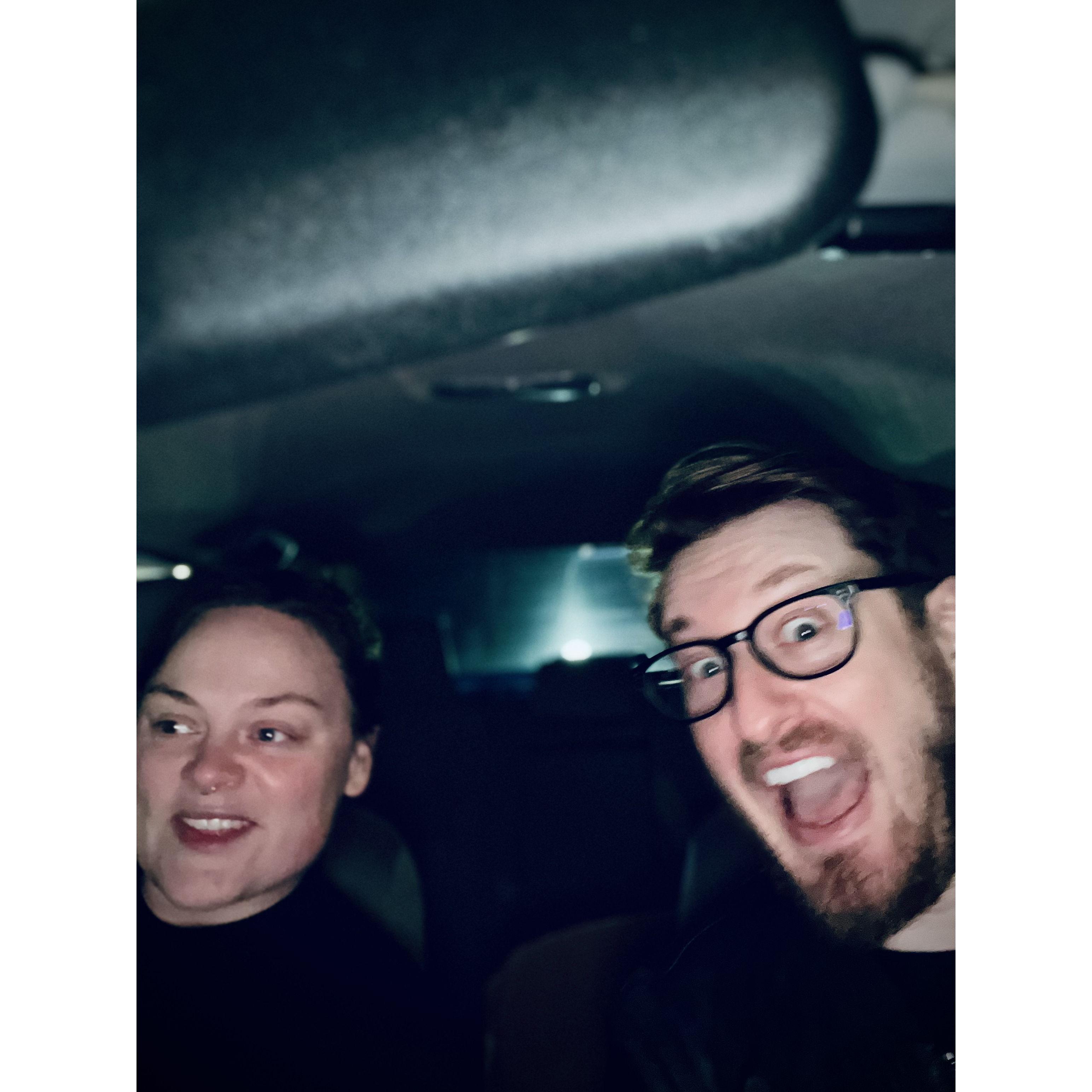 Being silly.