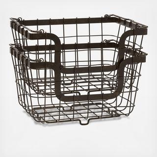 Gourmet Basics General Store Stacking Basket, Set of 2