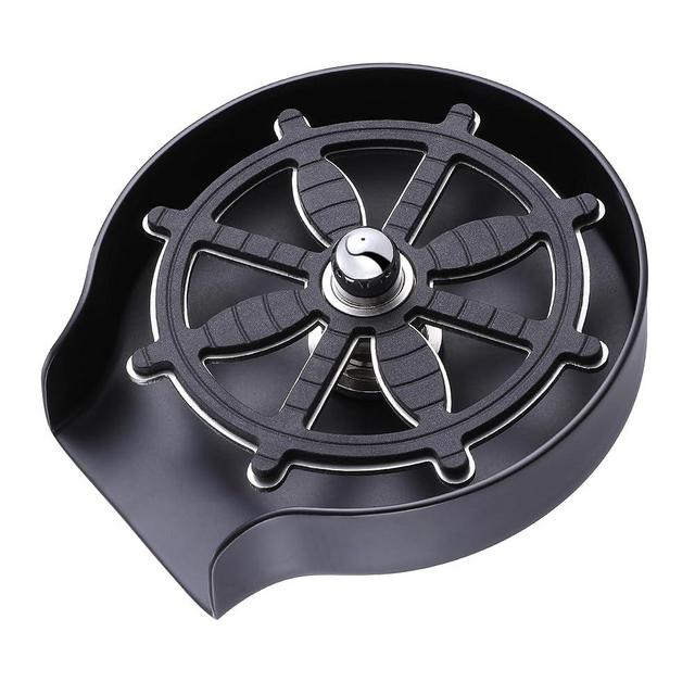 IALTRUISTIC Glass Rinser for Kitchen Sink, 8 Powerful Spraying Jets 360° Rotating Cup Washer for Sink, Cup Rinser Attachment Cleaner for Home, Washer for Sink, Cafe or Bar (Matt Black)