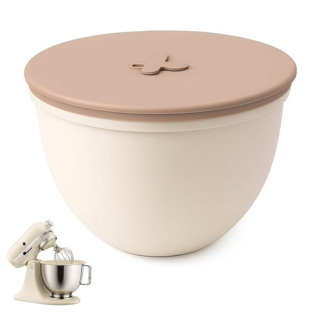 Omoiyari Premium CREAM BEIGE Silicone Bowl Liner with Air Valve for Kitchen Aid