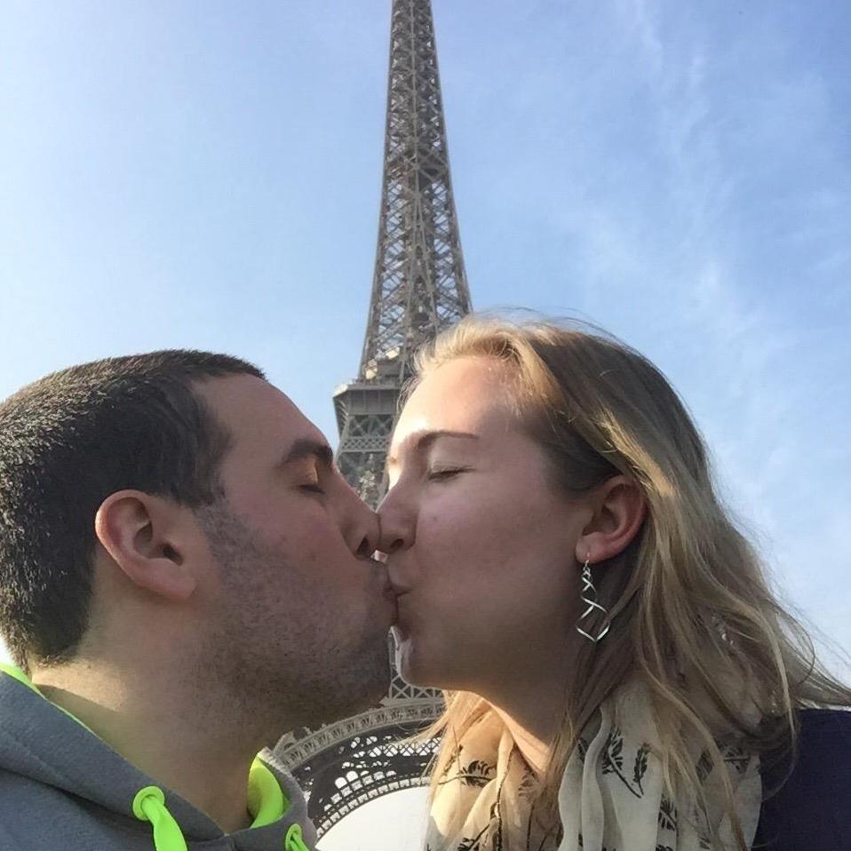 In front of the Eiffel Tower!
