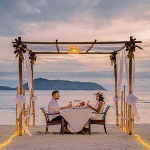 Cena romantica frente al mar Krabi