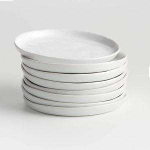 Crate and Barrel - Mercer White Round Porcelain Appetizer Plates