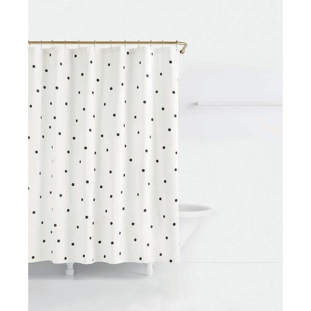 kate spade new york Deco Cotton Dot-Print Shower Curtain