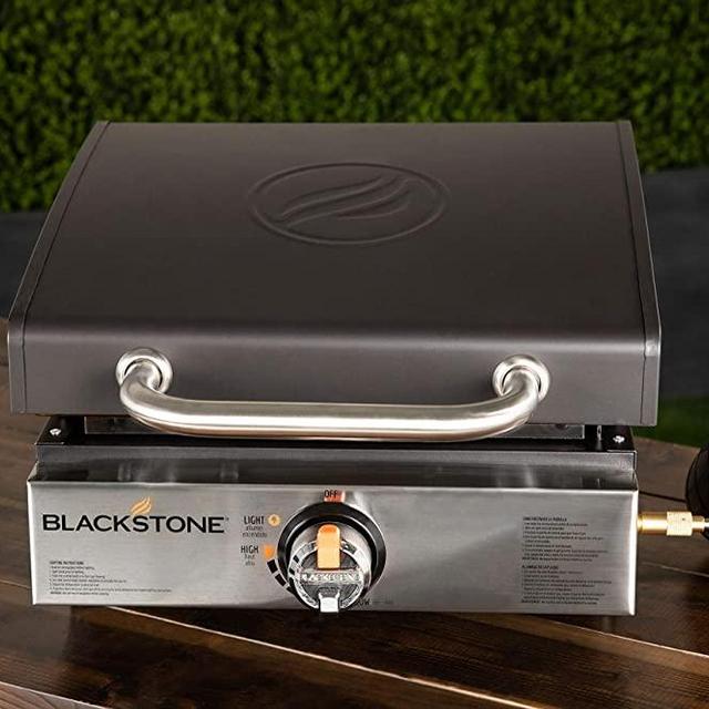 Blackstone Tabletop Griddle-17 Inch Propane Gas Hood – Portable Flat top 17” Griddle-Rear Grease Trap for Kitchen, Camping, Outdoor, Tailgating, or Picnicking (1814), 17 Inch, Black