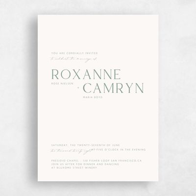 Multi-Colored Wedding Invitation - Altair Portrait