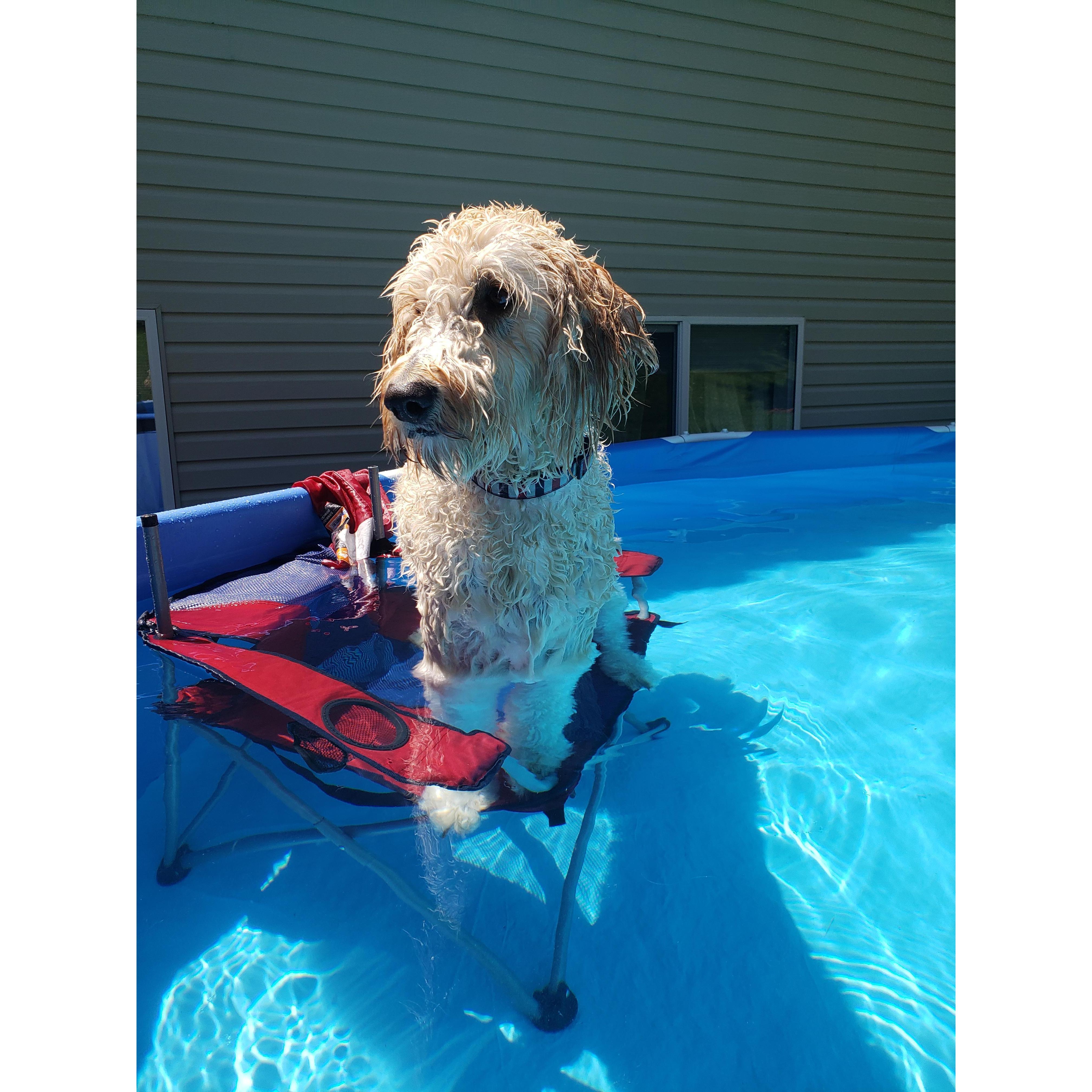 Shelby and Ella love the new pool ~ June 2020