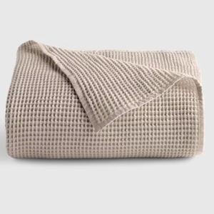 Organic Waffle Bed Blanket - Dove, Full/Queen