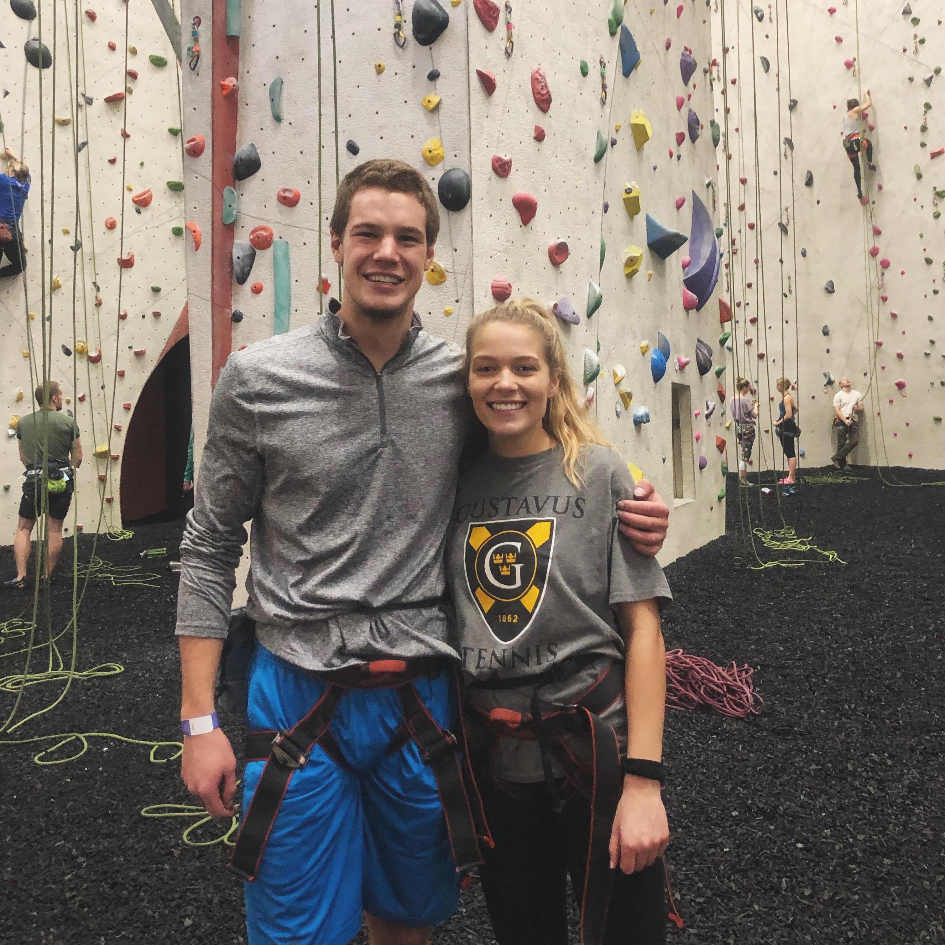 December 2018: Rock climbing to celebrate our one year anniversary