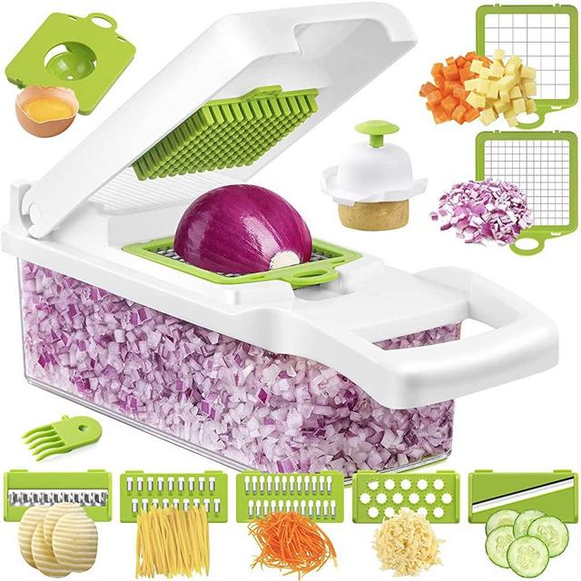 Wimaha Vegetable Chopper Dicer Onion Chopper, Pro Food Chopper Vegetable Cutter Veggie Chopper and Dicers, Vegetable Slicer and Chopper for Kitchen, Mandolin Garlic Chopper with Container