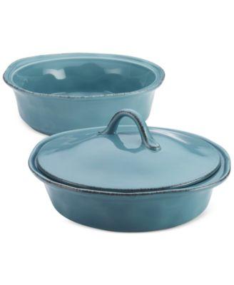 Rachael Ray - Cucina Stoneware 3-Piece Round Casserole Set with Shared Lid