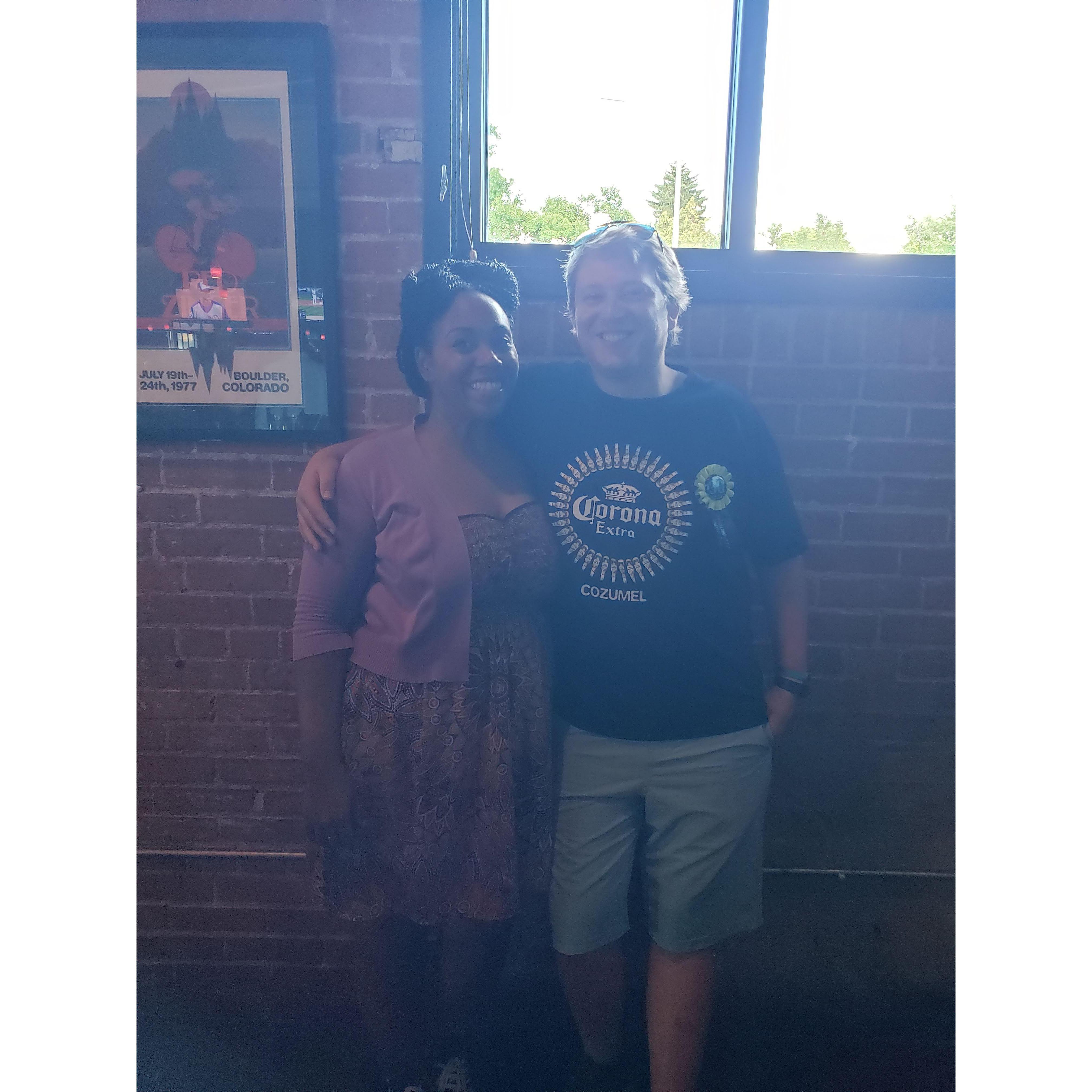 Devin through me a suprise bday party.