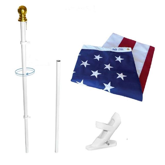 Annin Flagmakers American Flag SolarGuard Nylon Flag and Flagpole Kit, Estate Kit, 6 Feet (Model 238221) 100% MADE in USA