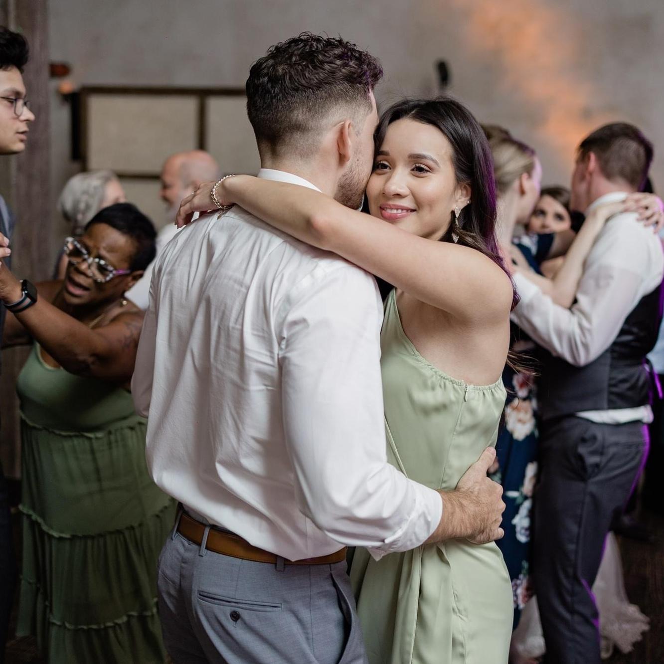 It was at our first wedding together, while dancing to “Thinking Outloud”, that we said “I love you” for the first time. (Dario said it first)