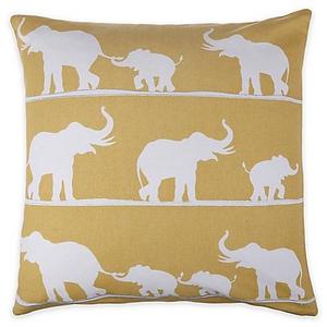 Selma Elephant Throw Pillow in Yellow