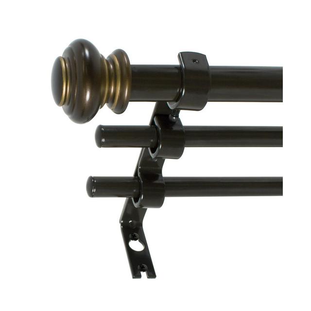 Decopolitan 3/4-Inch Triple Telescoping Curtain Rod Set, 42-120-Inch, Oil Rubbed Bronze