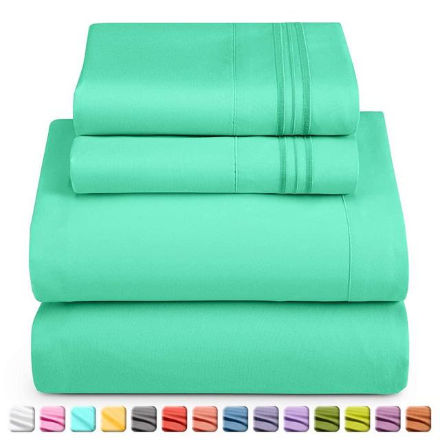 Nestl Luxury Queen Sheet Set - 4 Piece Extra Soft 1800 Microfiber-Deep Pocket Bed Sheets with Fitted Sheet, Flat Sheet, 2 Pillow Cases-Breathable, Hotel Grade Comfort and Softness - Mint