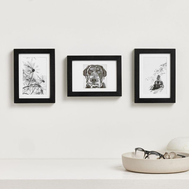 Wood Gallery Frame, 6"x8" Overall (4"x4", 4"x6" Opening) - Black
