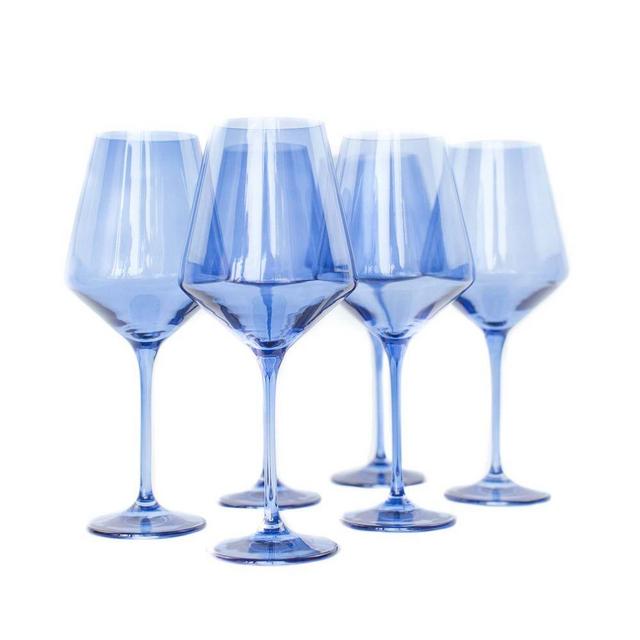 Reserve Nouveau Cobalt-Colored 22oz Wine Glasses by Viski (Set of 2)