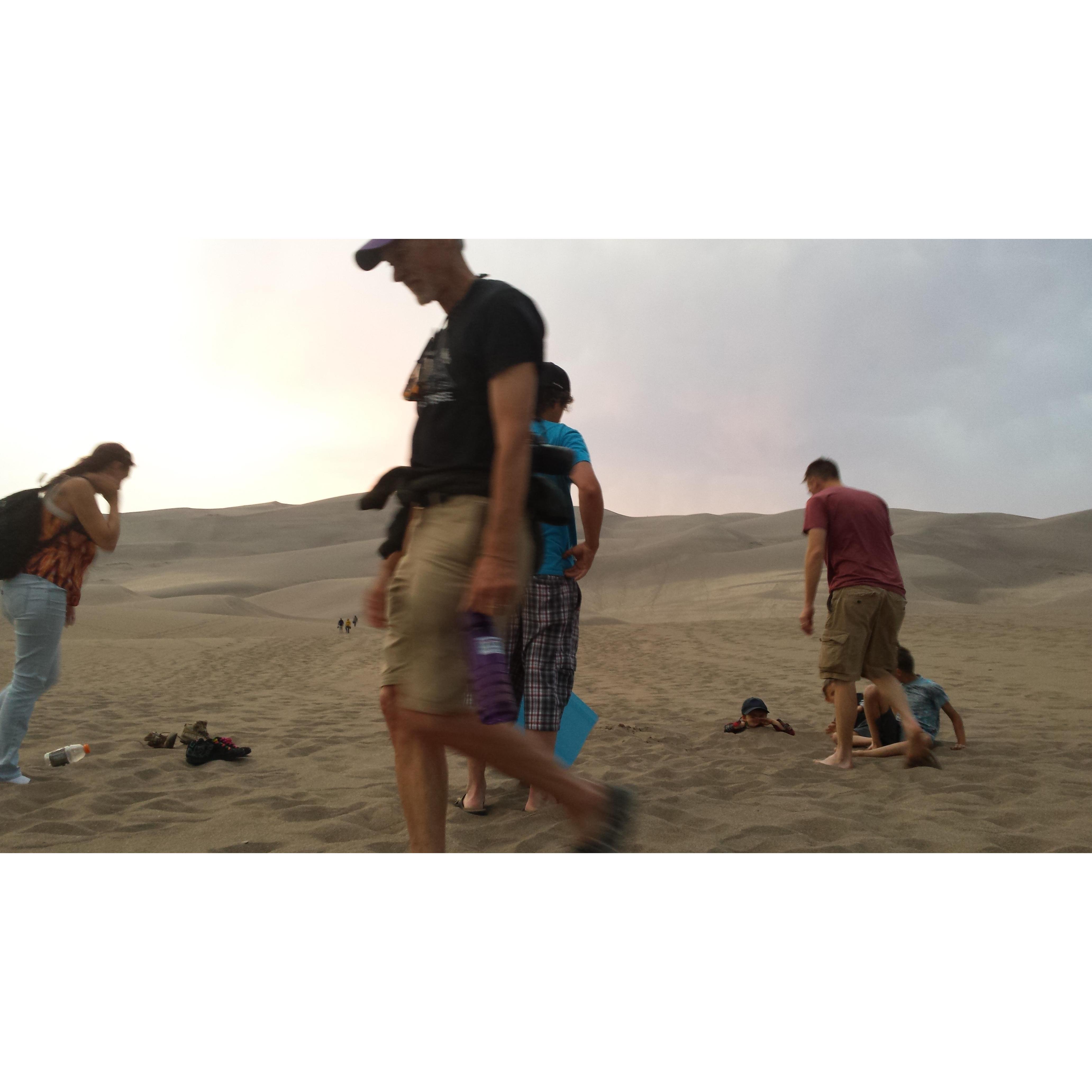 Yes Kalem is burried in the sand up to his head. No big deal