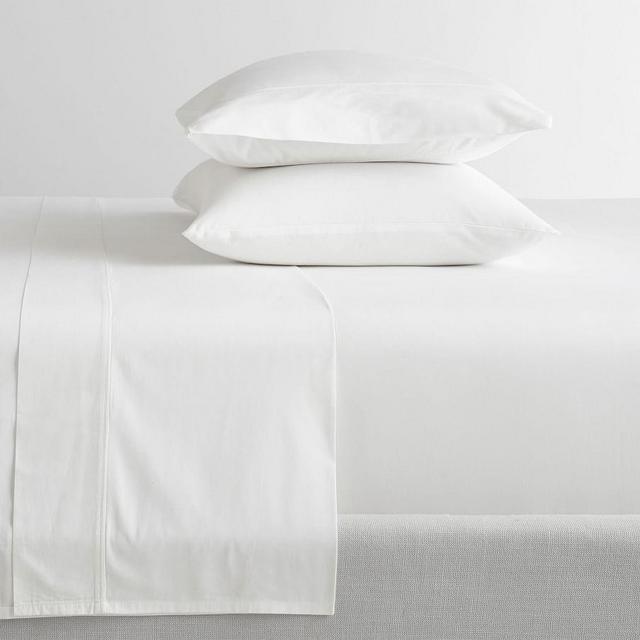 PB Classic 400-Thread-Count Organic Percale Sheet Set, King, White