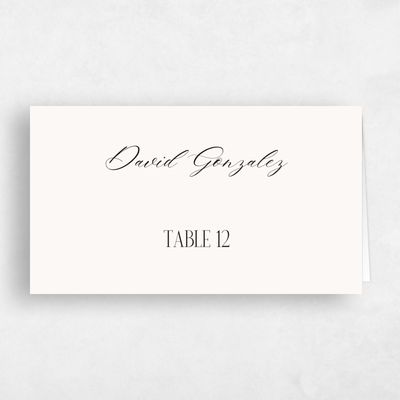 Beige Wedding Place Card - Palenque