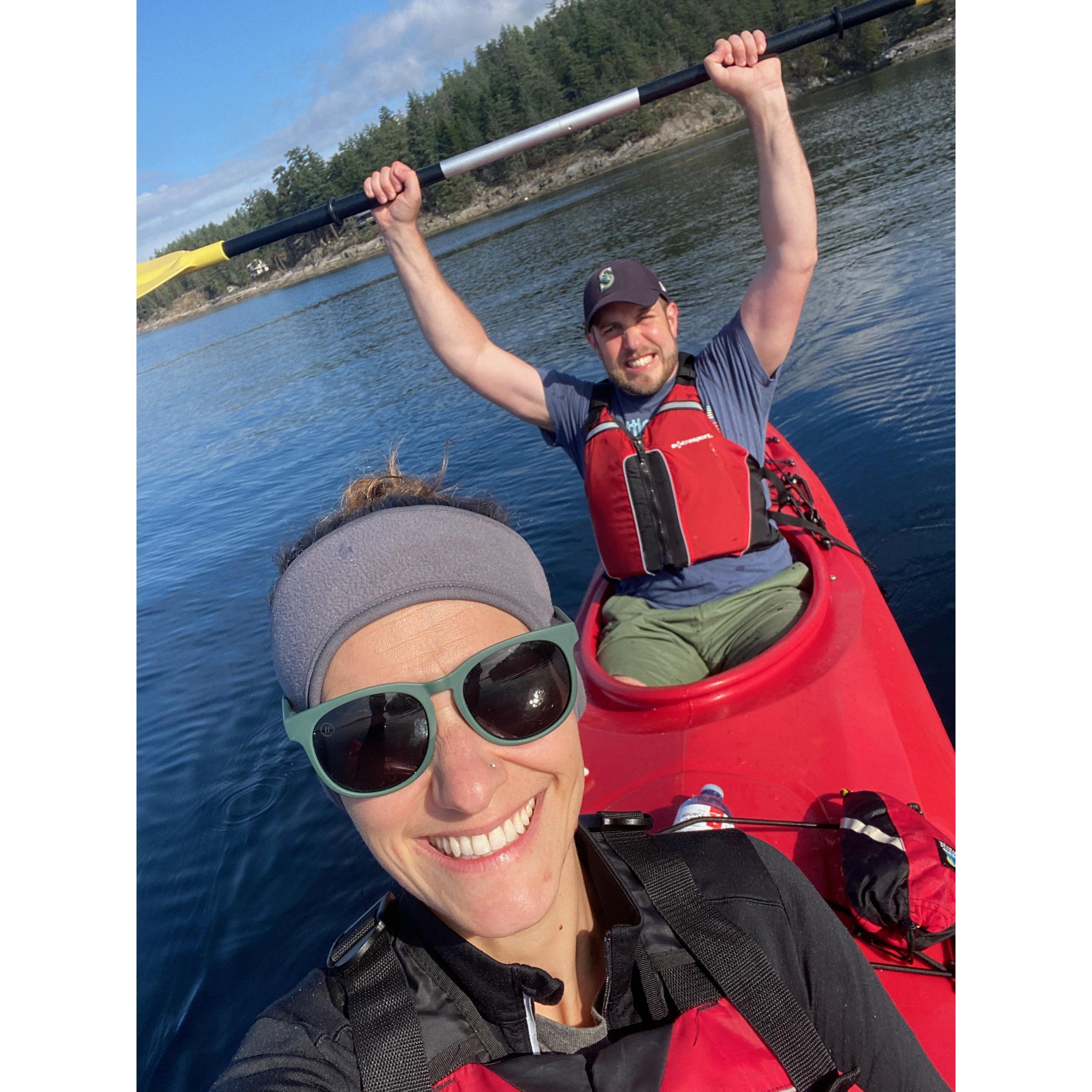 Marriage Day kayaking in Halfmoon Bay!