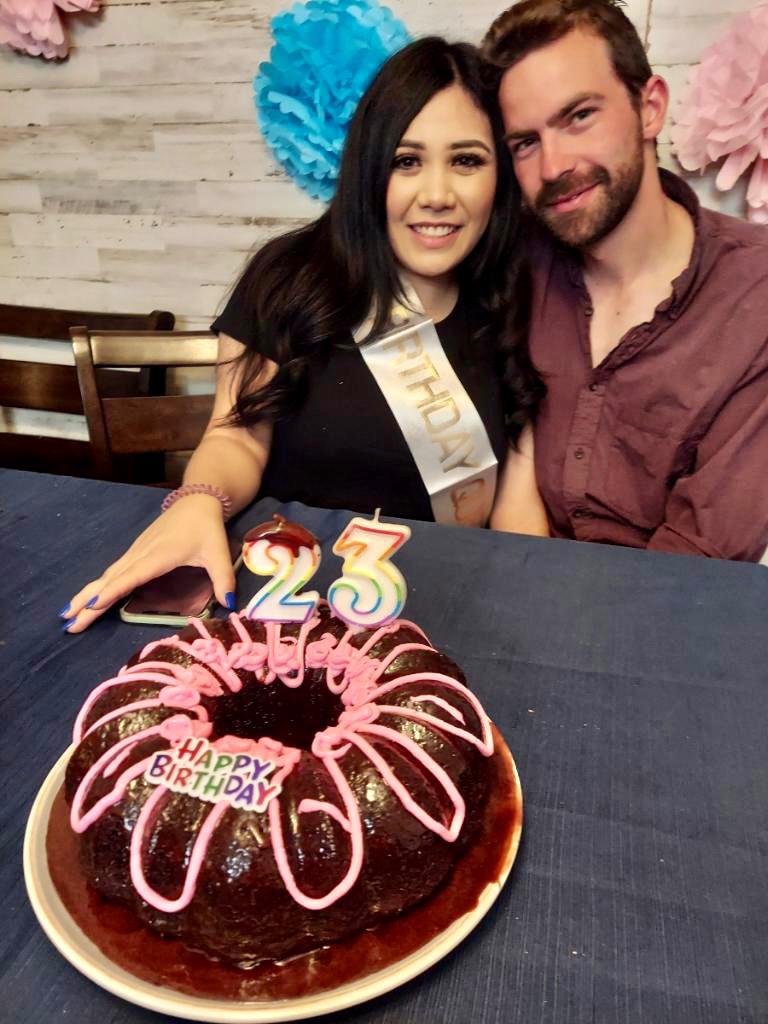 My birthday! Kellan baked my cake and decorated it 😍