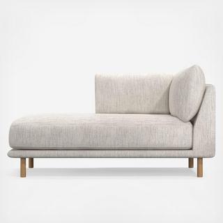 Wells Left-Arm Chaise with Natural Leg Finish