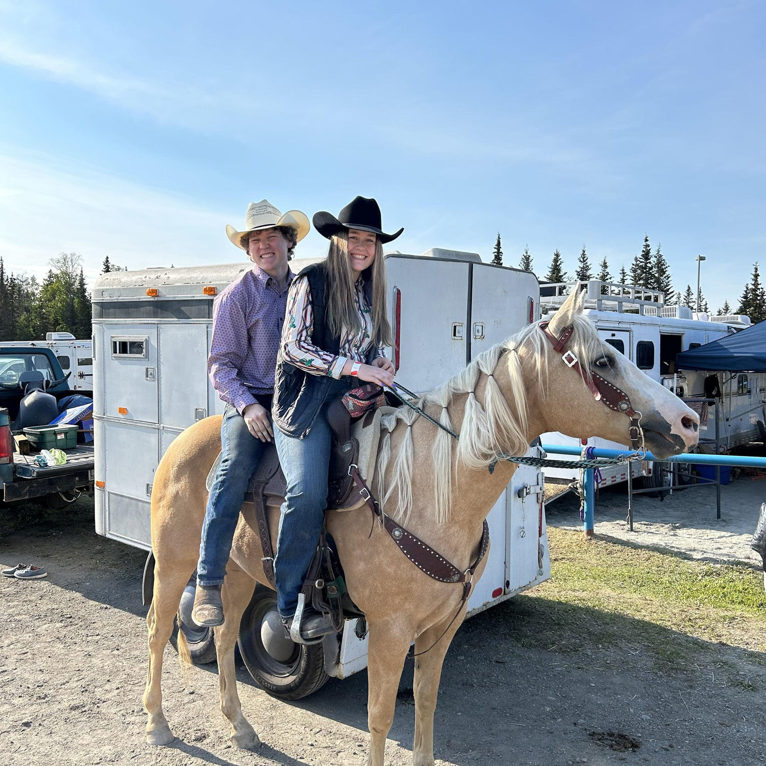 Jonathan's first rodeo performance in Anchorage, father's day rodeo, 2023.